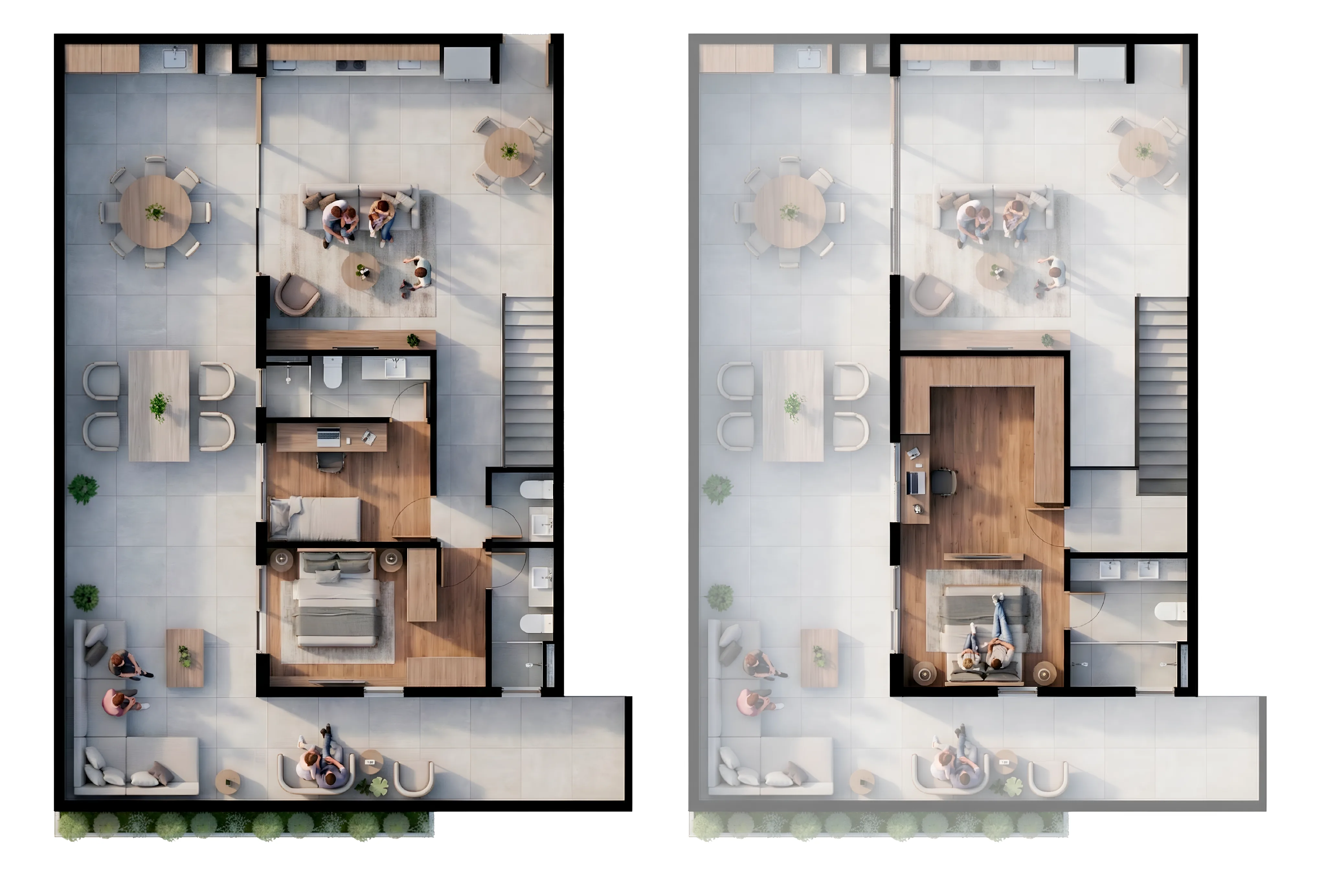 Planta humanizada do Garden 108 do Vista São Lourenço, 133,87 m² privativos, 3 suítes, duplex